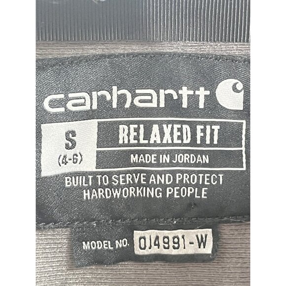 Carhartt Gray Pullover Printed Fleece Sz Womens Small Relaxed Fit - Picture 5 of 6